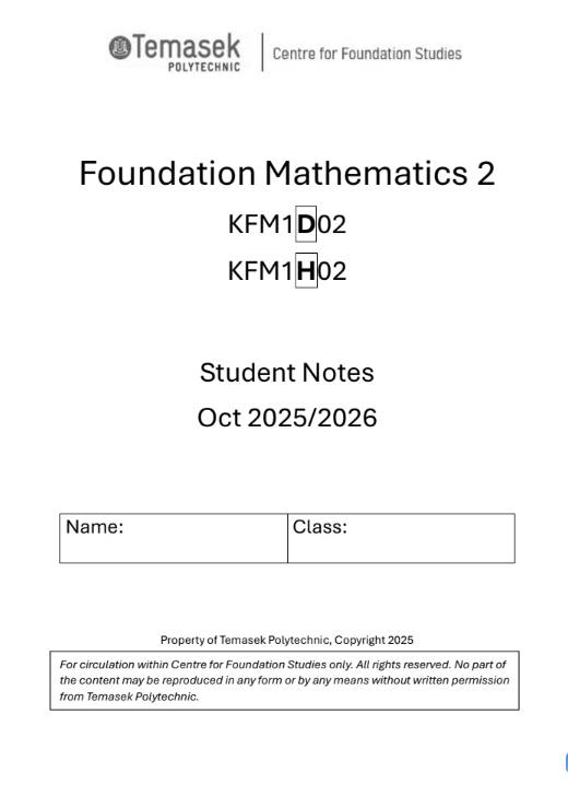 <17> Foundation Mathematics 2-  KFM1D02  Workbook