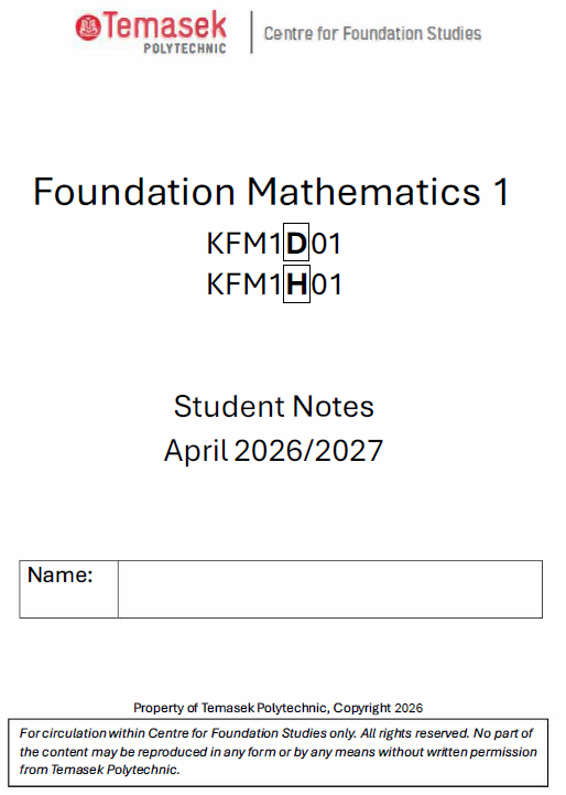 (13) Foundation Mathematic 1  KFMD01 Student Note April 2026/2027