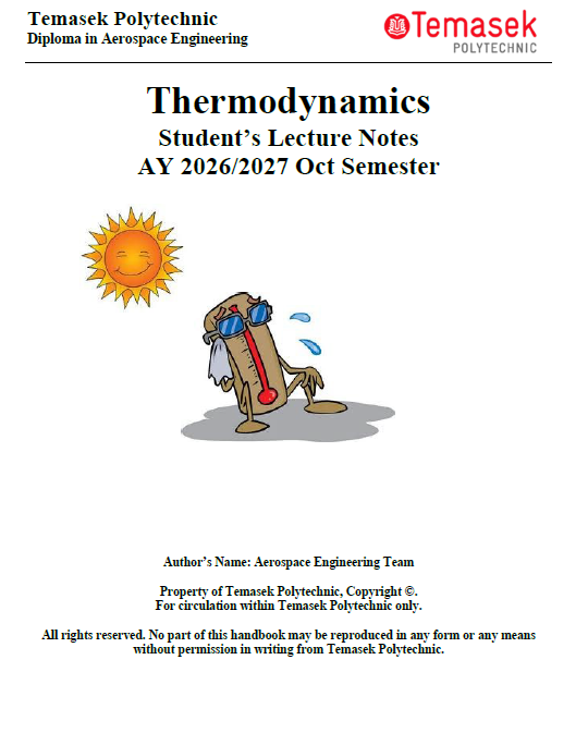 <16> Thermodynamics Student’s Lecture Notes AY 2026/2027 Oct Semester