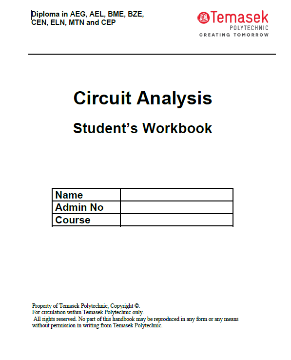 <2> Circuit Analysis Student's Workbook