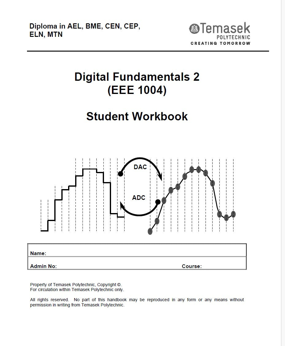 <11> DIGITAL FUNDAMENTALS 2  (EEE 1004) - Student Workbook