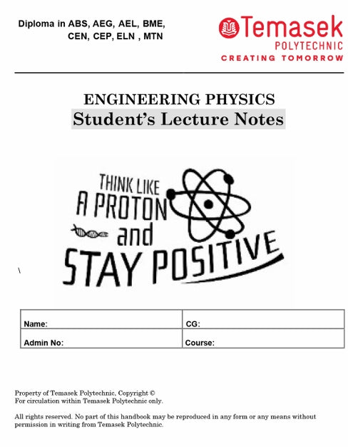 <7> ENGINEERING PHYSICS Student's Lecture Workbook