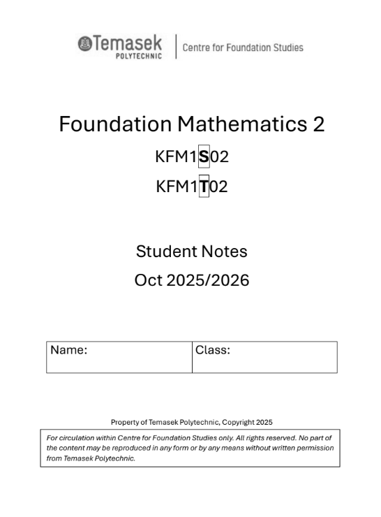 <16> Foundation Mathematics 2-  KFM1S02 Workbook