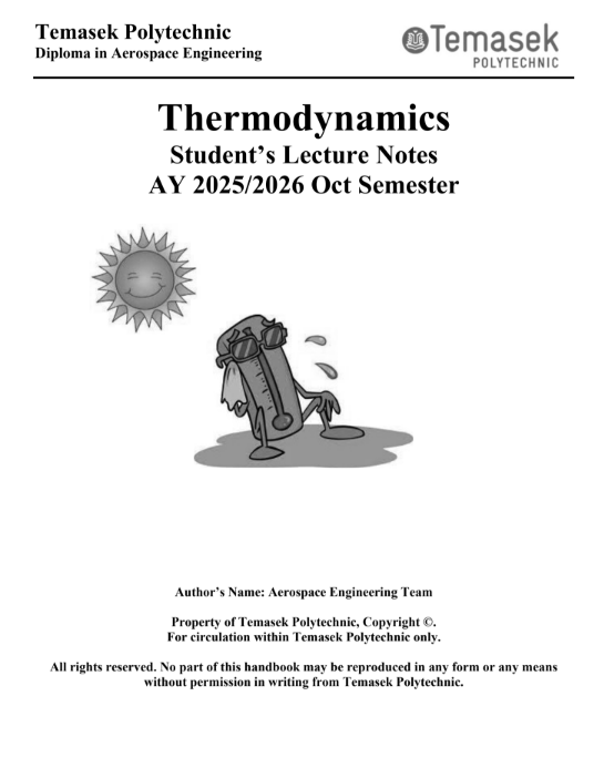 <18> Thermodynamics Student’s Lecture Notes AY 2025/2026 Oct Semester
